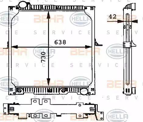 BEHR HELLA Service 8MK 376 721-321 - Радіатор, охолодження двигуна autocars.com.ua