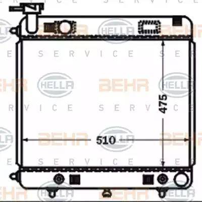 BEHR HELLA Service 8MK 376 721-371 - Радіатор, охолодження двигуна autocars.com.ua