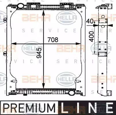 BEHR HELLA Service 8MK 376 721-481 - Радиатор, охлаждение двигателя autodnr.net