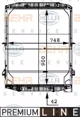 BEHR HELLA Service 8MK 376 721-581 - Радіатор, охолодження двигуна autocars.com.ua