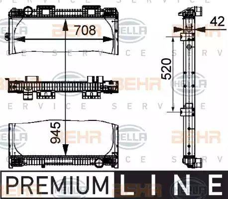 BEHR HELLA Service 8MK 376 721-761 - Радіатор, охолодження двигуна autocars.com.ua