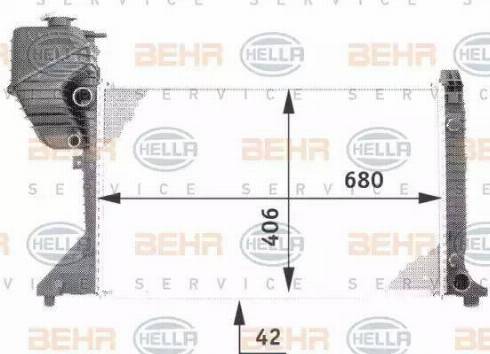 BEHR HELLA Service 8MK 376 722-004 - Радіатор, охолодження двигуна autocars.com.ua