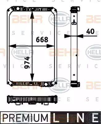 BEHR HELLA Service 8MK 376 722-021 - Радіатор, охолодження двигуна autocars.com.ua