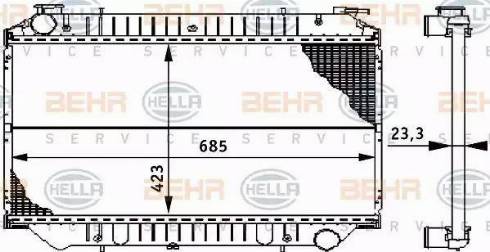 BEHR HELLA Service 8MK 376 722-581 - Радіатор, охолодження двигуна autocars.com.ua