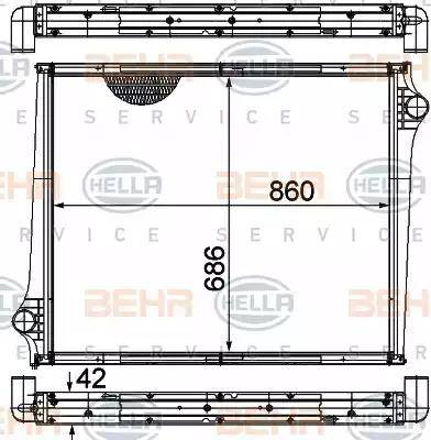 BEHR HELLA Service 8MK 376 724-611 - Радіатор, охолодження двигуна autocars.com.ua