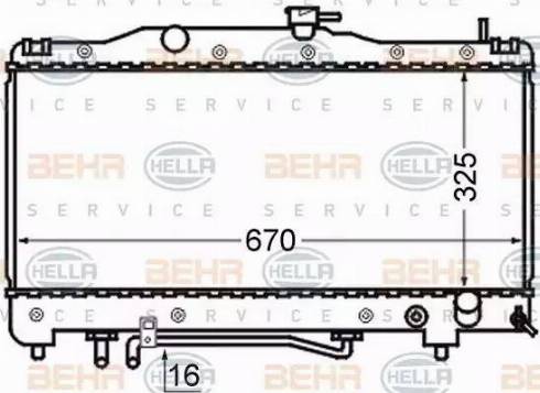 BEHR HELLA Service 8MK 376 724-641 - Радіатор, охолодження двигуна autocars.com.ua