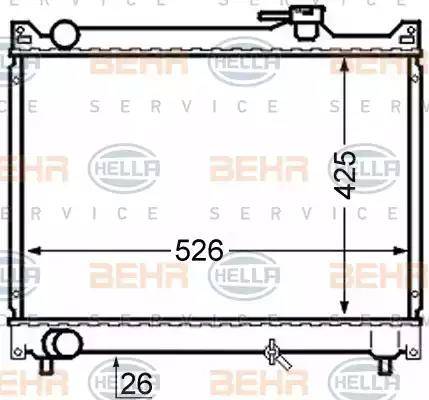 BEHR HELLA Service 8MK 376 724-661 - Радіатор, охолодження двигуна autocars.com.ua