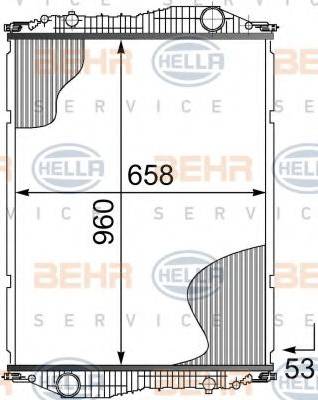 BEHR HELLA Service 8MK 376 724-731 - Радіатор, охолодження двигуна autocars.com.ua