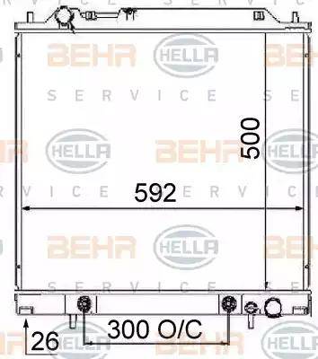 BEHR HELLA Service 8MK 376 724-761 - Радіатор, охолодження двигуна autocars.com.ua