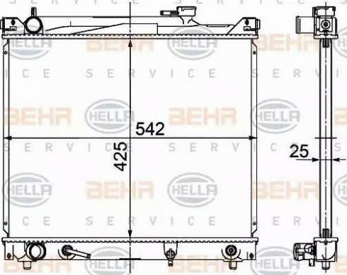 BEHR HELLA Service 8MK 376 726-471 - Радіатор, охолодження двигуна autocars.com.ua