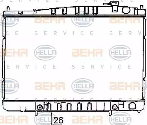 BEHR HELLA Service 8MK 376 726-521 - Радіатор, охолодження двигуна autocars.com.ua