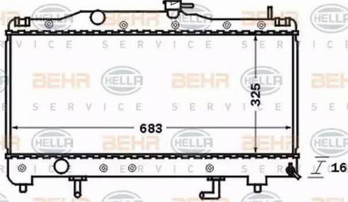 BEHR HELLA Service 8MK 376 726-561 - Радіатор, охолодження двигуна autocars.com.ua