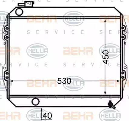 BEHR HELLA Service 8MK 376 726-651 - Радіатор, охолодження двигуна autocars.com.ua