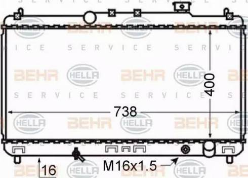 BEHR HELLA Service 8MK 376 726-671 - Радіатор, охолодження двигуна autocars.com.ua