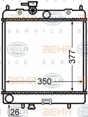 BEHR HELLA Service 8MK 376 726-691 - Радіатор, охолодження двигуна autocars.com.ua