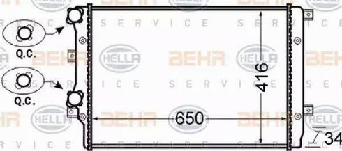 BEHR HELLA Service 8MK 376 726-704 - Радіатор, охолодження двигуна autocars.com.ua
