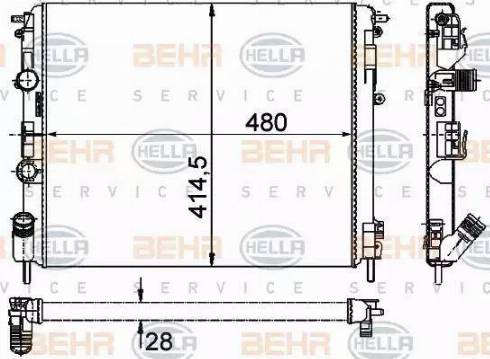 BEHR HELLA Service 8MK 376 726-731 - Радіатор, охолодження двигуна autocars.com.ua