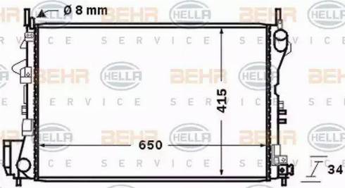 BEHR HELLA Service 8MK 376 726-751 - Радіатор, охолодження двигуна autocars.com.ua