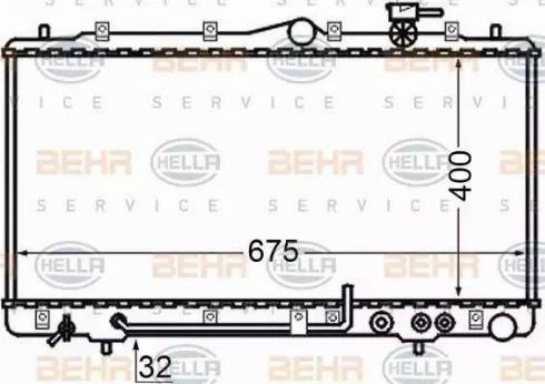 BEHR HELLA Service 8MK 376 726-791 - Радіатор, охолодження двигуна autocars.com.ua