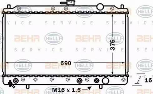 BEHR HELLA Service 8MK 376 727-501 - Радіатор, охолодження двигуна autocars.com.ua