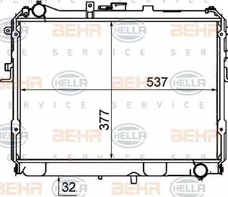 BEHR HELLA Service 8MK 376 727-681 - Радіатор, охолодження двигуна autocars.com.ua