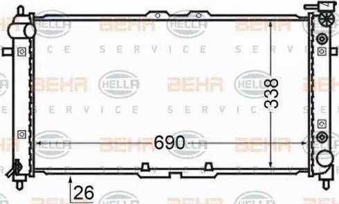 BEHR HELLA Service 8MK 376 727-691 - Радіатор, охолодження двигуна autocars.com.ua