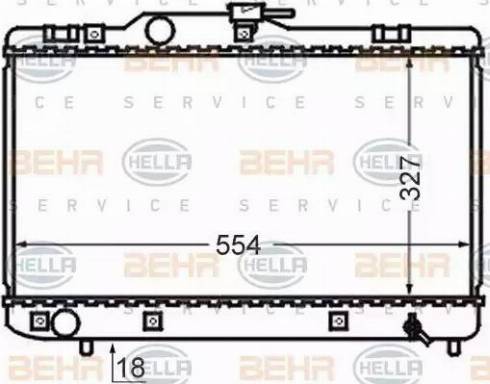 BEHR HELLA Service 8MK 376 727-701 - Радіатор, охолодження двигуна autocars.com.ua