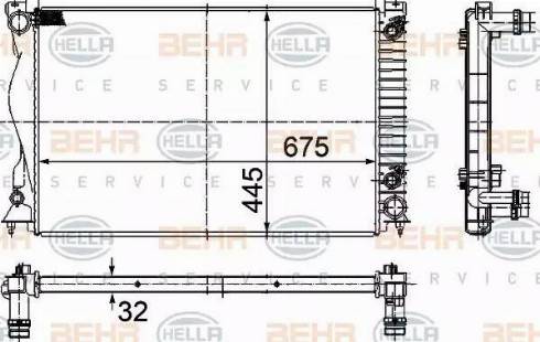 BEHR HELLA Service 8MK 376 732-501 - Радіатор, охолодження двигуна autocars.com.ua