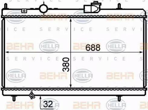 BEHR HELLA Service 8MK 376 732-741 - Радіатор, охолодження двигуна autocars.com.ua