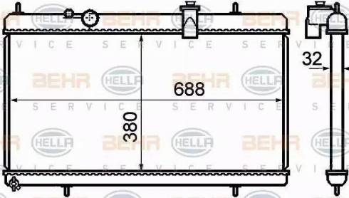 BEHR HELLA Service 8MK 376 732-751 - Радіатор, охолодження двигуна autocars.com.ua