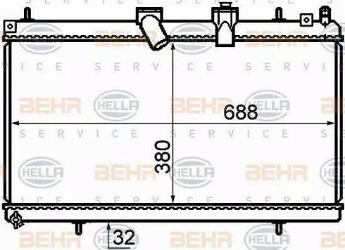 BEHR HELLA Service 8MK 376 732-761 - Радіатор, охолодження двигуна autocars.com.ua