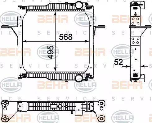 BEHR HELLA Service 8MK 376 733-721 - Радіатор, охолодження двигуна autocars.com.ua