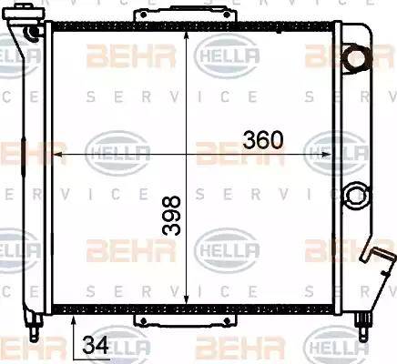 BEHR HELLA Service 8MK 376 735-031 - Радіатор, охолодження двигуна autocars.com.ua