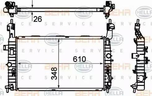 BEHR HELLA Service 8MK 376 735-041 - Радіатор, охолодження двигуна autocars.com.ua