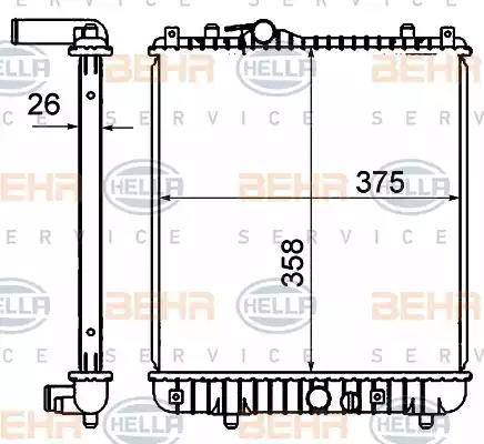 BEHR HELLA Service 8MK 376 735-071 - Радіатор, охолодження двигуна autocars.com.ua