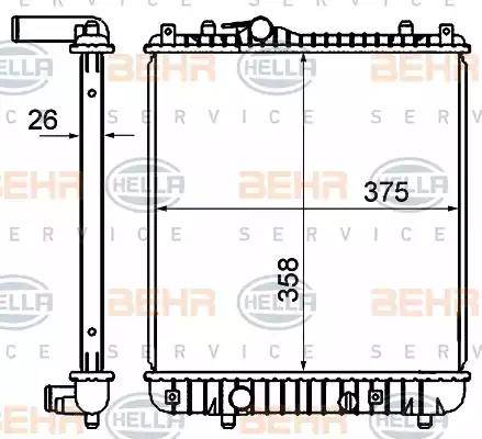 BEHR HELLA Service 8MK 376 735-081 - Радіатор, охолодження двигуна autocars.com.ua