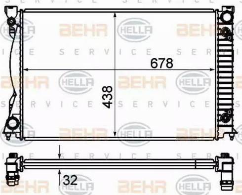 BEHR HELLA Service 8MK 376 735-151 - Радіатор, охолодження двигуна autocars.com.ua