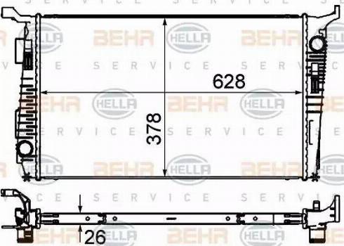 BEHR HELLA Service 8MK 376 735-181 - Радиатор, охлаждение двигателя autodnr.net