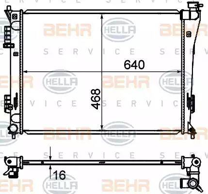 BEHR HELLA Service 8MK 376 735-251 - Радіатор, охолодження двигуна autocars.com.ua