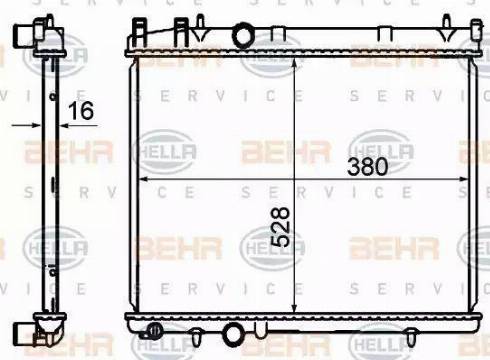 BEHR HELLA Service 8MK 376 735-301 - Радіатор, охолодження двигуна autocars.com.ua