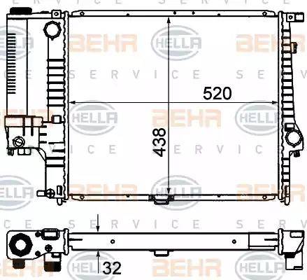 BEHR HELLA Service 8MK 376 735-351 - Радіатор, охолодження двигуна autocars.com.ua