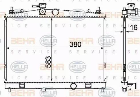 BEHR HELLA Service 8MK 376 735-381 - Радіатор, охолодження двигуна autocars.com.ua