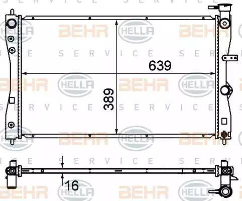 BEHR HELLA Service 8MK 376 735-401 - Радіатор, охолодження двигуна autocars.com.ua