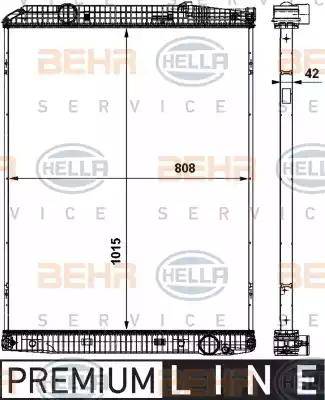 BEHR HELLA Service 8MK 376 737-051 - Радіатор, охолодження двигуна autocars.com.ua