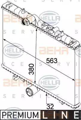 BEHR HELLA Service 8MK 376 745-071 - Радіатор, охолодження двигуна autocars.com.ua