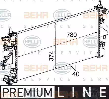 BEHR HELLA Service 8MK 376 745-111 - Радіатор, охолодження двигуна autocars.com.ua