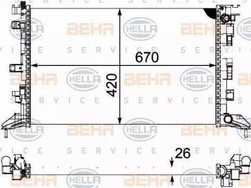 BEHR HELLA Service 8MK 376 745-211 - Радіатор, охолодження двигуна autocars.com.ua