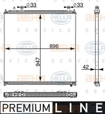 BEHR HELLA Service 8MK 376 745-251 - Низькотемпературний охолоджувач, інтеркулер autocars.com.ua