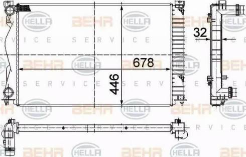 BEHR HELLA Service 8MK 376 749-431 - Радіатор, охолодження двигуна autocars.com.ua