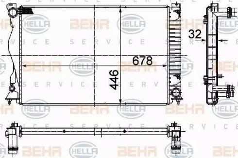 BEHR HELLA Service 8MK 376 749-441 - Радіатор, охолодження двигуна autocars.com.ua